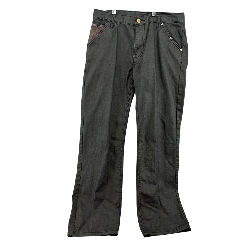 Brooklyn Basement Denim‎ Pants Checkered Pockets Straight Leg Jeans 34x32